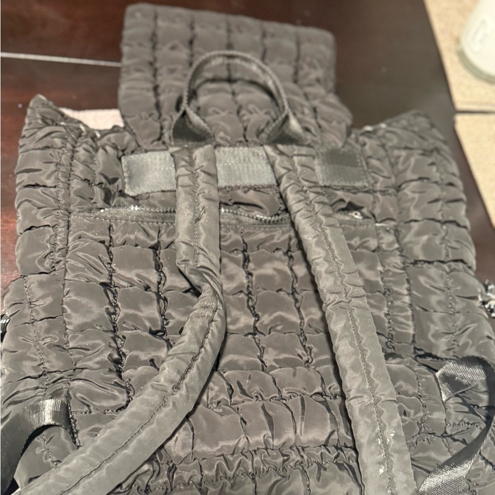 Black Quilted Backpack